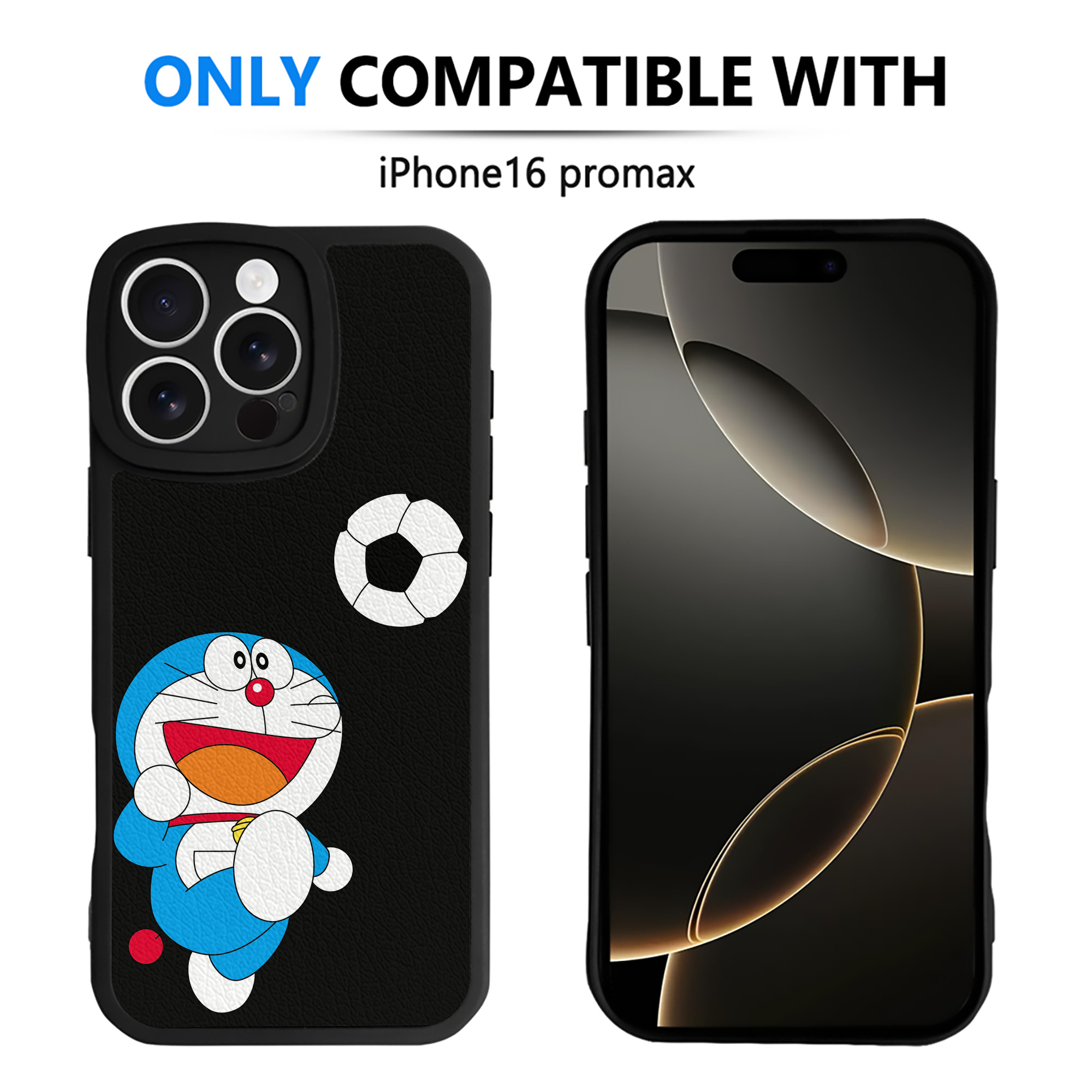 （画像用） ドラえもん Doraemon 【iPhone 16シリーズ対応】シリコンスマホケース（レザー調） 材質：シリコン